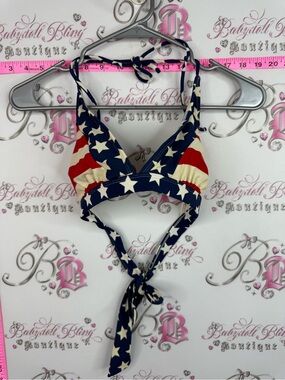 Catalina bikini top swim Stars & Stripes Halter Bikini Top - Red, cream, Blue